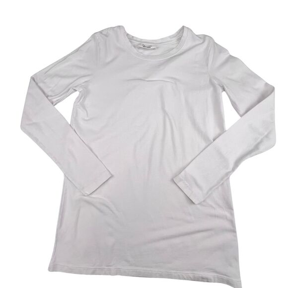 Zenana Medium Plain White Tee Everday Classic Casual Long Sleeve Crew Neck Top - Picture 5 of 9